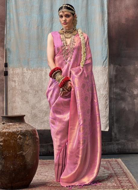 Rose silk wedding sarees sales